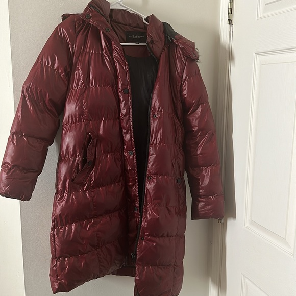 Brand new Andrew Marc NY women's winter coat, burgundy, size: S, very new. - Picture 2 of 7